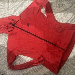 Red heathered Nike tech fleece jacket